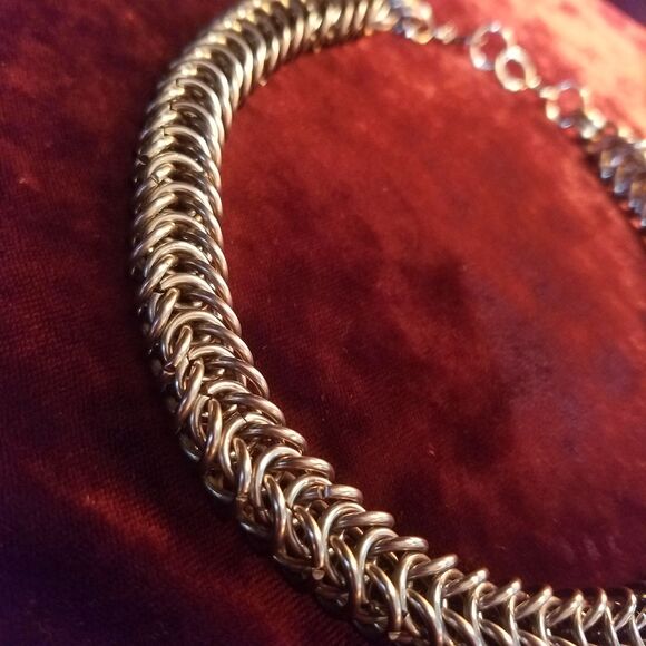 Vintage Handmade Chainmail Necklace Choker, Renaissance Faire - Picture 6 of 7